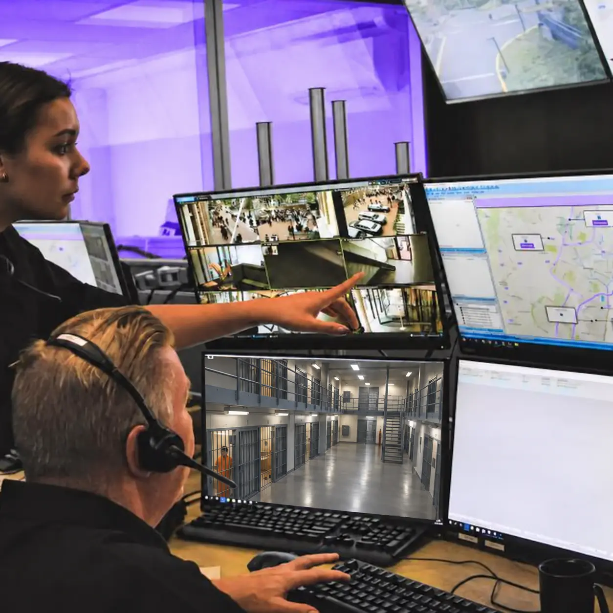 Poste de supervision des systèmes de sécurité